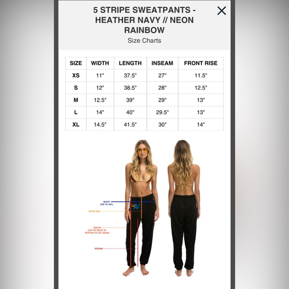 AVIATOR NATION 5 STRIPE SWEATPANTS - PRE-LOVED // NEON RAINBOW - Picture 12 of 12